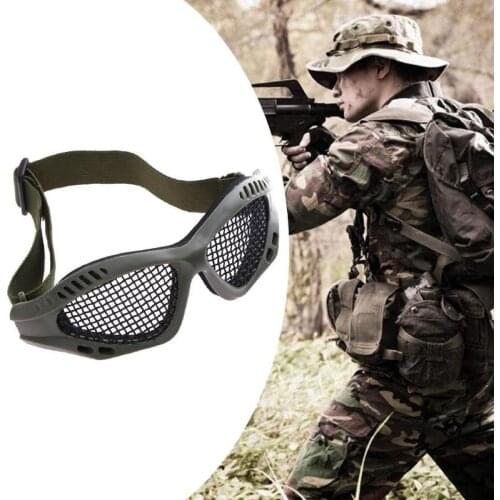 Outdoor Paintball Goggle Hunting Airsoft Net Eyewear Tactical Eyes Protection Eyeglasses Sport Metal Mesh Glasses