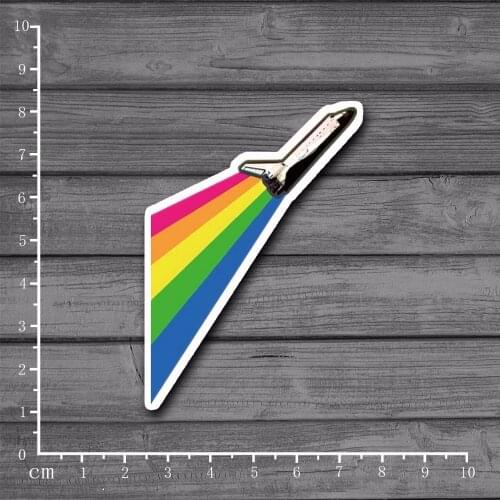 Rainbow Rocket On Laptop Notebook Skin Diary Stationery Stickers Snowboard Luggag Decal For kid Toy Suitcase Stickers[single]
