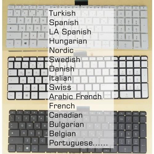 Swiss CH Arabic French AF Canadian Keyboard For HP Pavilion Envy 15-aq000 15-aq100 15-ar000 15-as000 15-as100 15-au000 Backlit