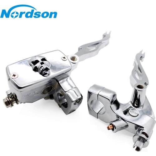 Nordson 1"25mm Universal Motorcycle Brake Clutch Master Cylinder Reservoir Levers Set For Honda Suzuki Kawasaki Yamaha