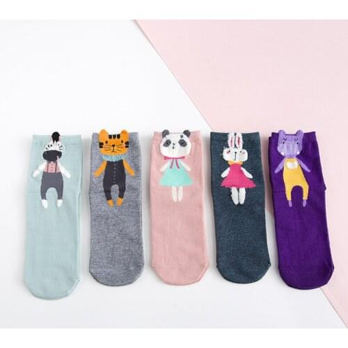 Rabbit 3D Lovely Cartoon Animals Fashion Zebra Tiger Panda Women Cotton Funny Socks Female Hosiery Autumn New Hip Hop Kawaii