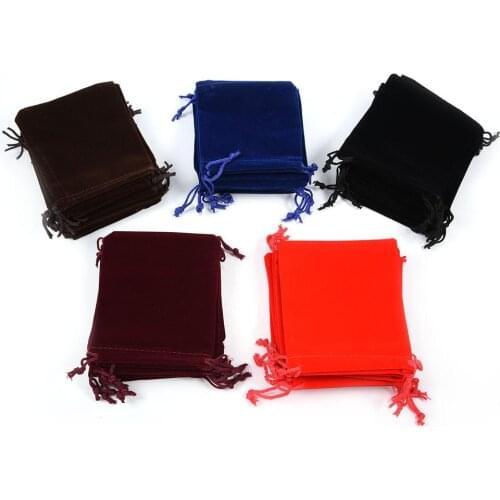 10PCS 10*12cm Drawstring Gift Bags Solid Color Jewelry Packing Velvet Bag Packing Candy Bags For Kids Boys Girls Party Gift