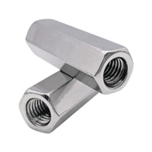 2-5pcs M3 M4 M5 M6 M8 304 Stainless Steel Rod Long Coupling Nut Hex High Strength Hex Nutsert