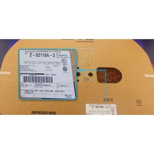 2-521104-2 Connector Quick Connect Tab 18-22 AWG 0.187" (4.75mm) Crimp TYCO TERMINAL TE terminals AMP connectors terminals
