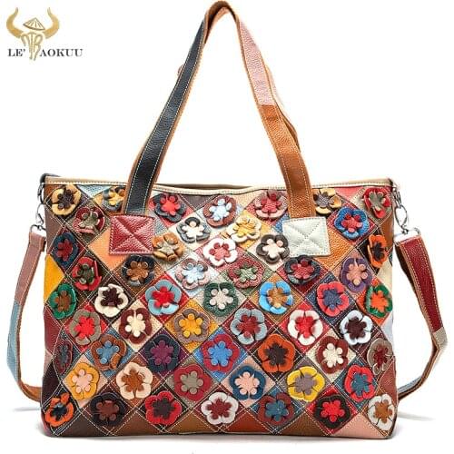 2021 Multi-Colorful Quality Leather Brand Luxury Ladies Patchwork Large Purse Handbag Shoulder bag Women Design Tote bag 668
