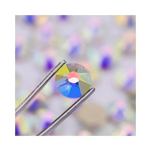 8 big + 8 small 2088 Cut Facets Nail Rhinestone Crystal AB Flatback Non Hotfix Rhinestones Decoration Crystal Stones