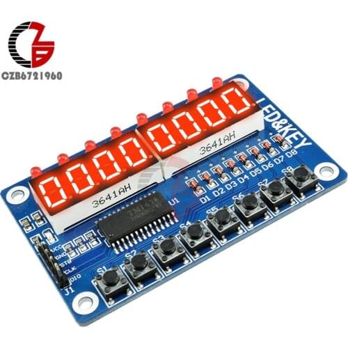 8-Bit LED 8-Digit TM1638 Key Module Digital LED Display Module for Arduino AVR ARM
