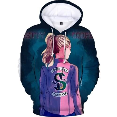 American Drama Riverdale 3D Hoodie Riverdale Trend Sweatshirts Men Women Hooded Creative Clothes O-Neck Kawaii Kids Pullovers