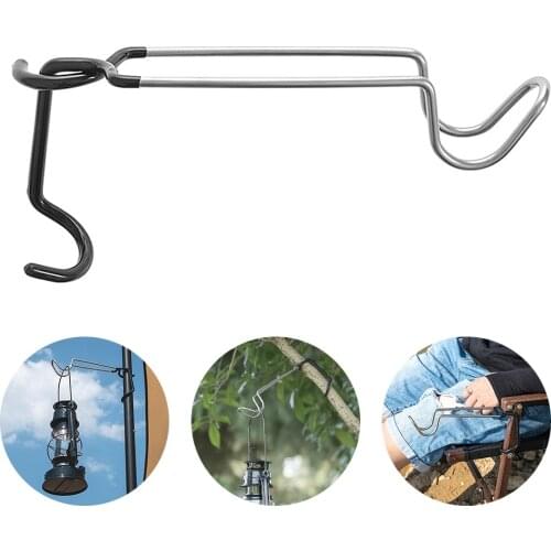 Tent Pole Lamp Holder Hook Camping Hunting Fishing Lantern Hanger Outdoor Stainless Steel Camping Portable Outdoor Equipment