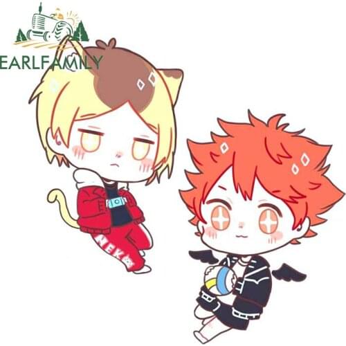 EARLFAMILY 13cm x 12.7cm for Haikyuu Car Stickers Waterproof Occlusion Scratch Decals Motorcycle Helmet Decor Car Styling
