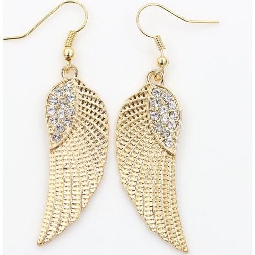 Exquisite Angel Rhinestone Wings Earring For Women Wedding Fashion Party Charm Earring Statement Jewelry Earrings Gift Wholesale