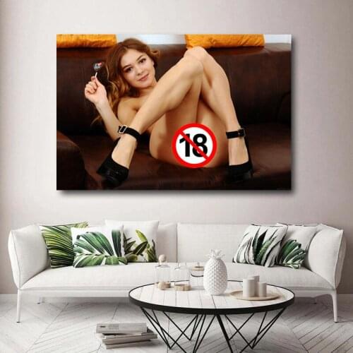 Beauty Cute Face Flirt Girl Sexy Tease Woman Adult Posters Canvas Print Wall Art Paintings for Home Room Decor