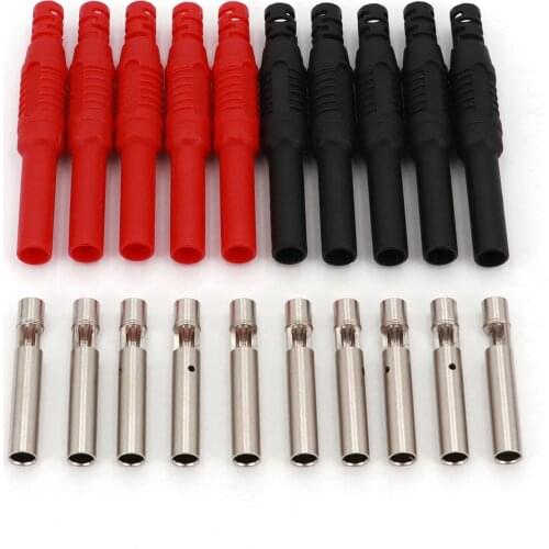10Pcs Brass Insulated Shrouded Safety 4mm Banana Female Jack Solder Plug Connector