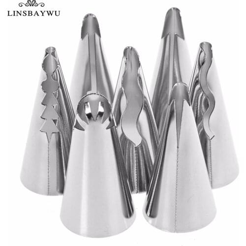 LINSBAYWU 7pcs/set Wedding Nozzles Pastry Puff Skirt Icing Piping Nozzles Pastry Decorating Tips Cake Cupcake Decorator Tool Hot