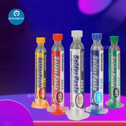 Mechanic Paste Flux 10CC Lead-free Tin Soldering Sn63/Pb37 with Syringe Needles for Mobile Phone SMD PCB Repair Soldering Cream