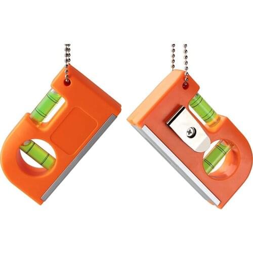 Mini Pocket Level Vial Wall Floor Portable Two Bubble Level Meter Metal Chain Hook Construction Tools