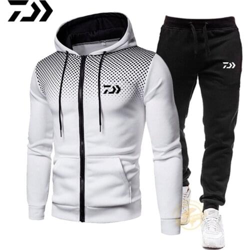 DAIWA Men Fishing Clothes Long Sleeve Hoodie Fishing Suit Pant Outdoor Sport Fishing Suits Quick Dry BreathableFishing Jacket