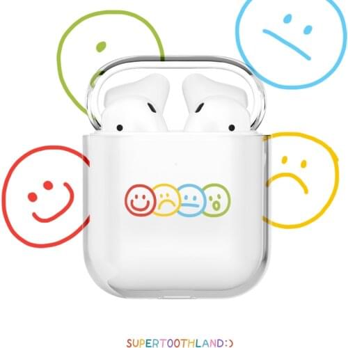 Smiley soft clear silicone Earphone shell For Apple Airpod 2/1 Cover For Airpod pro 3 Earphone case for airpods capa fundas