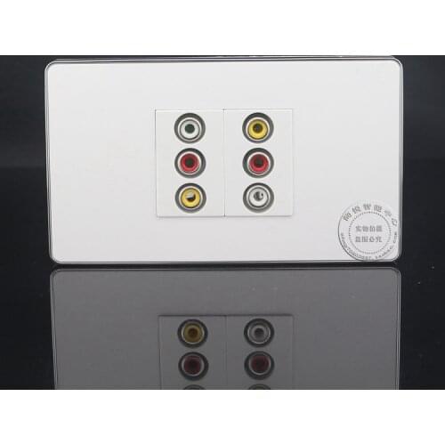 Wall Face Plate 3RCA AV Socket Panel Faceplate Outlet 120*70mm Home Adapter
