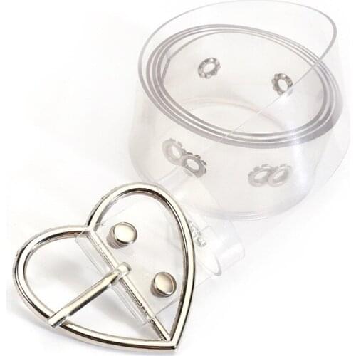Women Clear Full Grommet Belt Female Disigner Punk Rivet Pin Buckle Waist Resin Plastic Trouser Jeans Transparent Belts