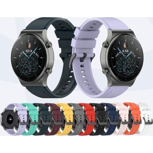 22mm Silicone Smartwatch Sport Wrist Watchband For Huawei GT2 GT 2E GT2e Honor GS Pro Magic 2 46mm Strap Smart Wristband Band