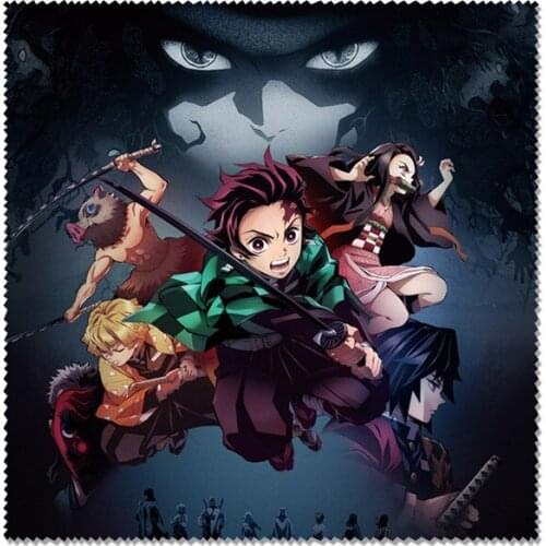 1PCS Kimetsu no Yaiba Role Fashion Jewelry Tools Anime Customized Glasses Cleaning Cloth Cartoon Eyewear Accessories Unisex New