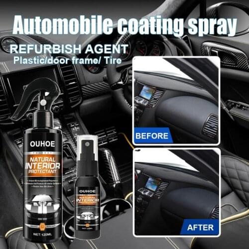 30ml Plastic Parts Retreading Agent Coat Spray Interior Part Dashboard Refurbishment Agent Dustproof Wax Glazing Car Maintenance