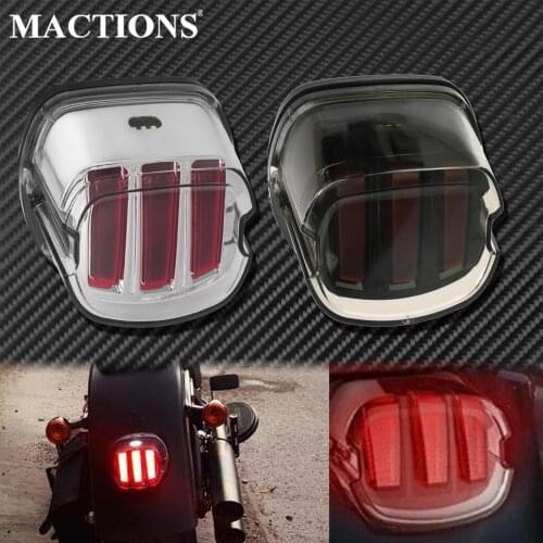 Motorcycle LED Brake Taillight Stop License Plate Light Lamp Smoke/Chrome Lens For Harley Dyna Sportster XL 883 Softail Touring