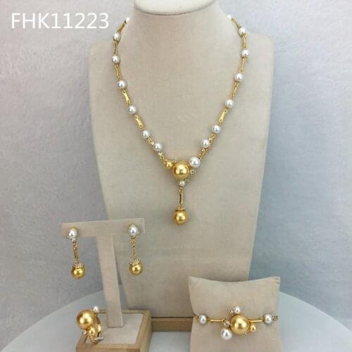 Yuminglai High Quality African Hoker Simple Design Necklace and Earrings Jewelry Set for Women FHK11223