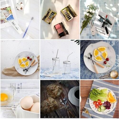 INS Background Board Simulation Woodgrain Cement Marble Texture Tabletop Shooting Photography Backdrops Paper Photo Studio Kits