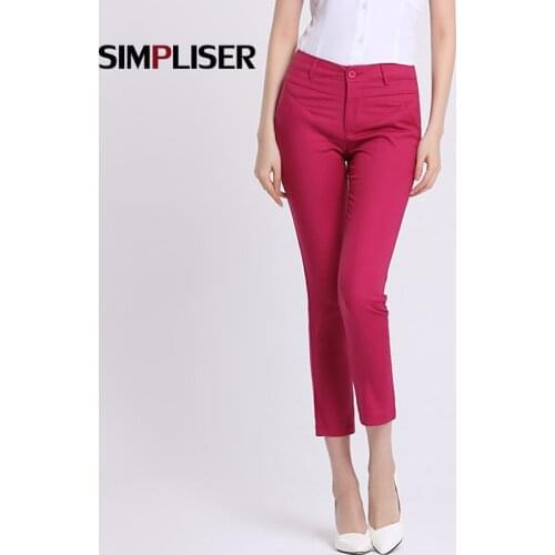 Ankle Length Summer Cool Women Pencil Pants 5 colors plus size ladies office work trousers business suit capris pants