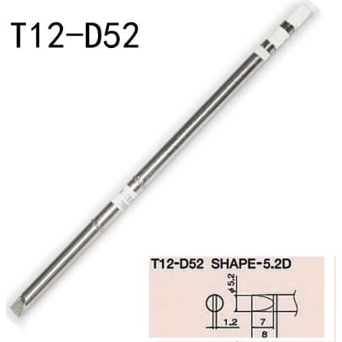2pcs/lot soldering iron tip T12-D52 lead-free for FX-951 FX-952 FX-950 rework station welding iron HAKKO solder iron tip