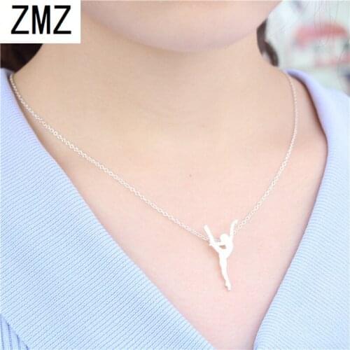 2019 Europe/US Popular Minimalist Dancing Girl Figure Pendant Cute Lovely Link Chain Necklace Sports Necklace