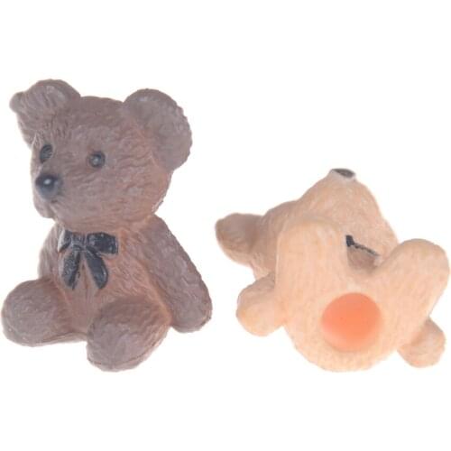 4 color Doll Dollhouse Miniature 1:12 1:6 Scale little Sitting bear for Toy Food Kitchen living room Accessories