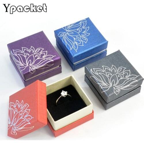 5*5*3.2cm Floral Jewelry Box For Engagement Ring Earrings Necklace Bracelet Display Gift Boxes Organizer Box 80pcs/Lot