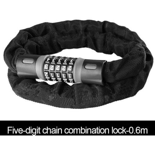 5 Digit Code Lock Chain Lock Safety Anti-theft Password Chain Lock for Motorbike Bike MTB Scooter Outdoor Cycling Accessories
