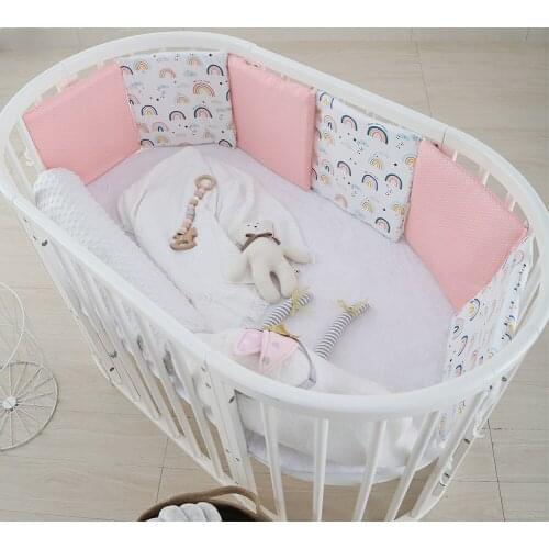 6pcs/set Pure Cotton Baby Crib Bed Bumpers Infant Anti-collision Suites Soft Comfortable Washable Newborn Bumper Bedding