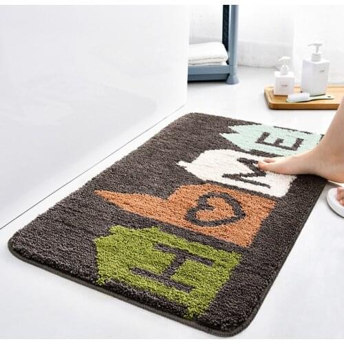 Bathroom Absorbent Floor Mat Doorway Non-Slip Mat Toilet Quick-Drying Doormat Carpet Bathroom Entrance Mat Bathroom Foot Mat