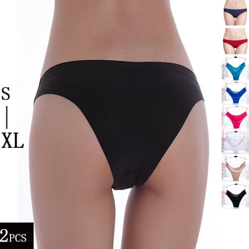 Fashion thong ice silk seamless sexy breathable sexy pure color low-rise panties women underwear briefs tanga lingerie string