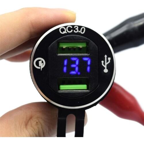 Quick Charge 3.0 Dual USB Motorcycle Charger Plug Socket Cigarette Lighter Adapter LED Display For BMW F800GS R1250GS R1200GS