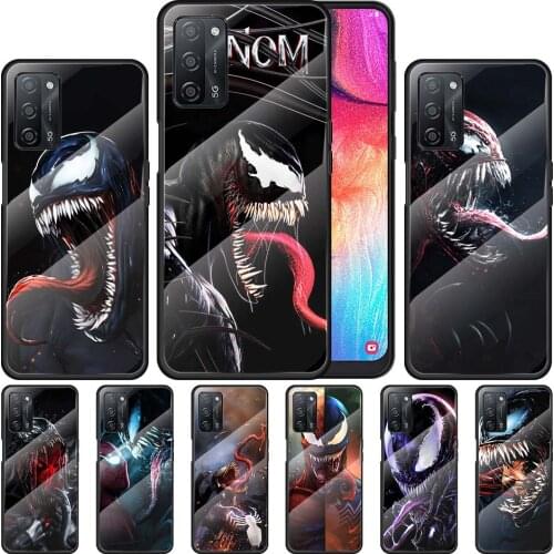 Venom Marvel Hero for OPPO Realme 7i 7 6 5 Pro C3 XT A9 2020 A52 Find X2Lite Luxury Tempered Glass Phone Case Cover