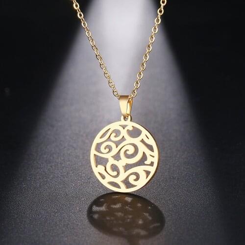 DOTIFI Stainless Steel Necklace For Women Man Original Design Pattern Choker Pendant Necklace Engagement Jewelry