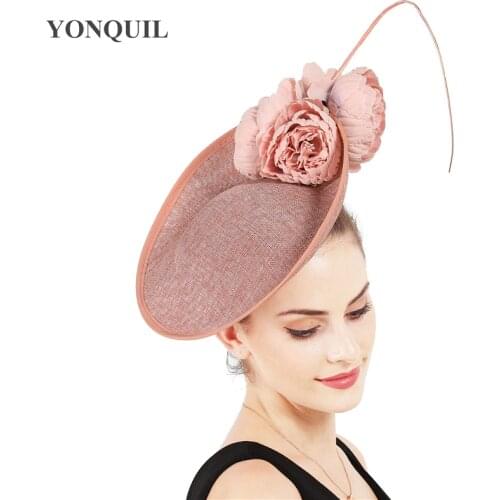 Elegant Bride Headwear Cambric Fascinator Big Hats Decorate Wedding Party Photography Cambric Hat Noble Woman Hair Accessories