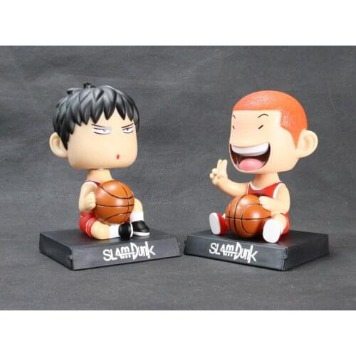 Hot Inoue Takehiko Comic Anime Slam Dunk SHOHOKU 10# 11# Hanamichi Sakuragi Rukawa Kaede 13cm Bobble Head Doll Figure