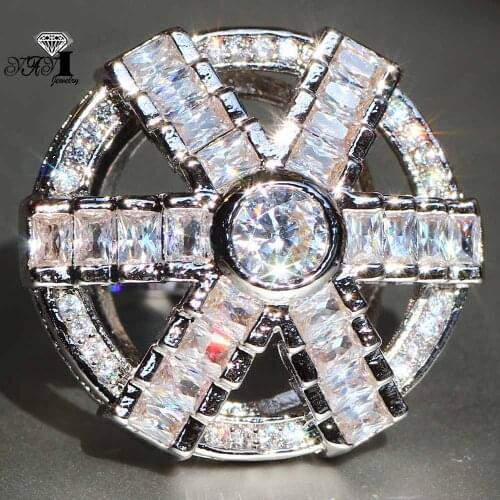 YaYI Fine Jewelry Fashion Princess Claw Set Cut White Cubic Zirconia Silver Color Engagement Wedding Party Leaves Gift Rings