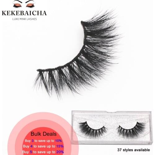 KEKEBAICHA Lashes Medium Volume 3D Mink Lash Reusable Dramatic Eyelashes False Eyelashes Handmade Full Strip Lashes Makeup Lash