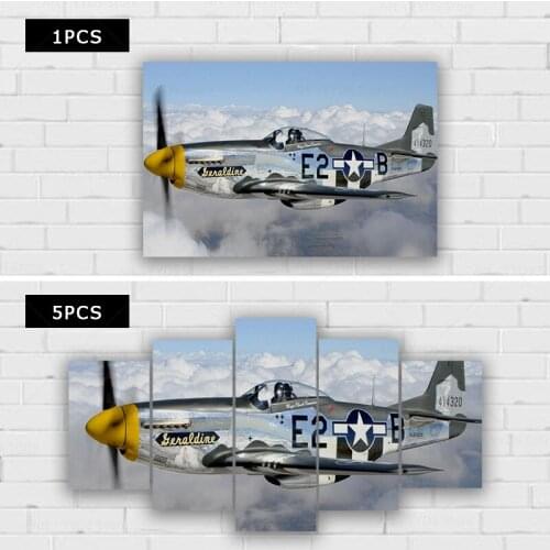 Classic P 51 mustang propeller airplane posters on the wall picture home living room decoration for bedroom