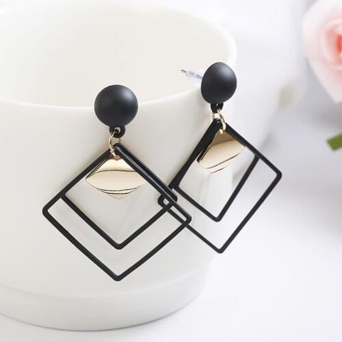 Korean Earrings Fashion Jewelry Geometric Square Drop Brincos Oorbellen Earrings For Women Statement Earrings