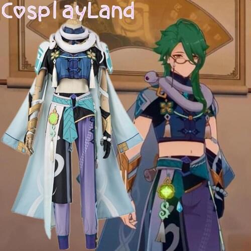 Game Genshin Impact Cosplay Baizhu Costume Halloween Costumes for Adult Men Suit Bai Zhu Cosplay Outfit