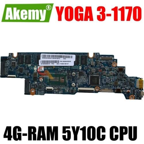 AIZY0 LA-B921P REV:1.0 Laptop motherboard For Lenovo Yoga 3-1170 Yoga 3 11 mainboard With 4G-RAM 5Y10C CPU 100% fully Tested